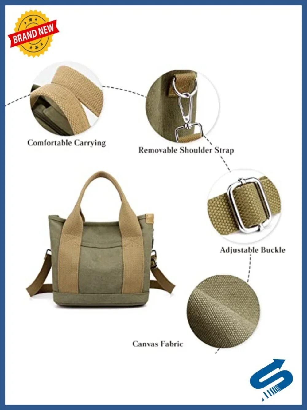 Canvas Satchel Handbag with Adjustable Strap | Women's Casual Crossbody